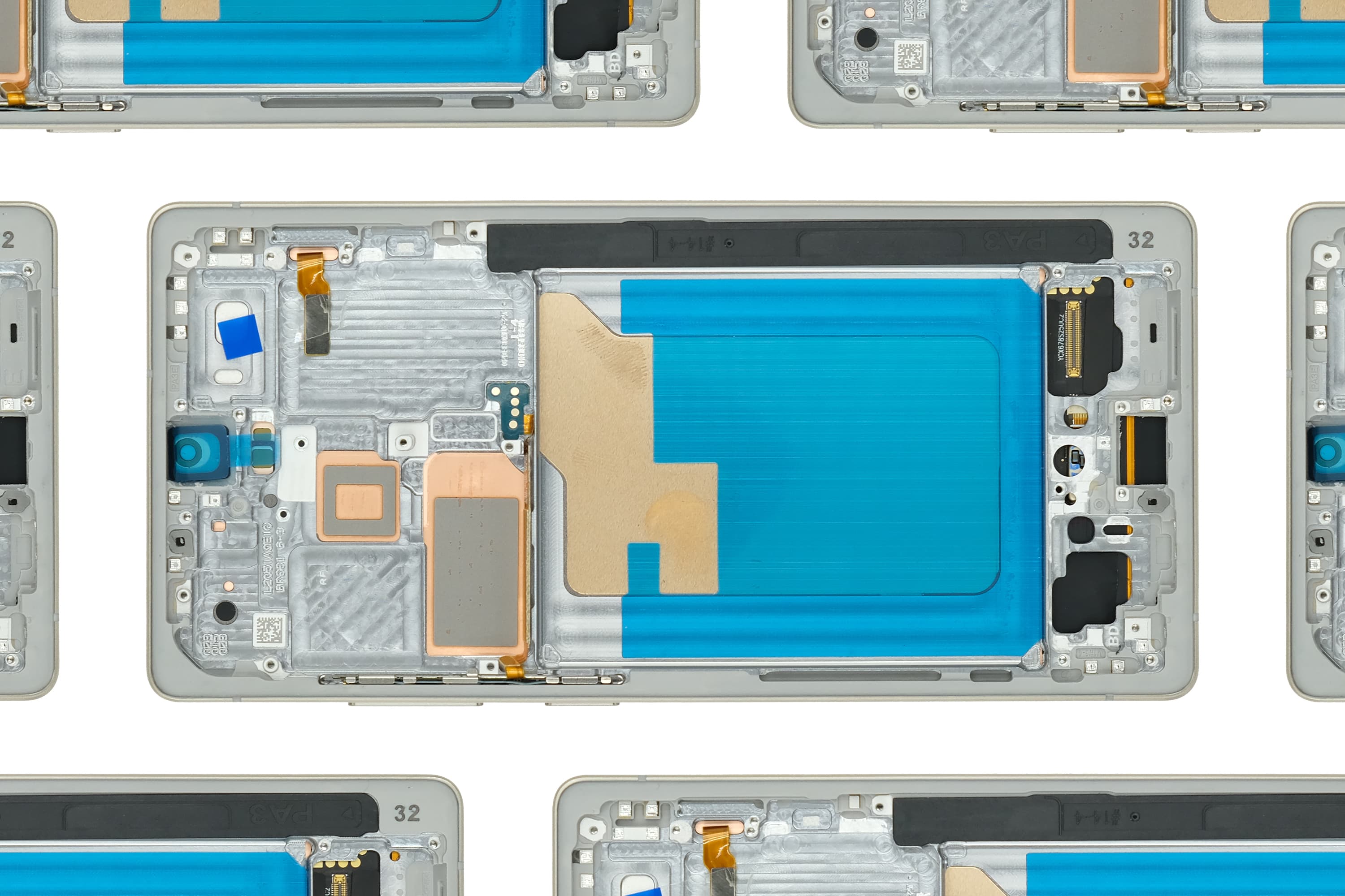 Mobile display assembly flex cable and connector inspection image