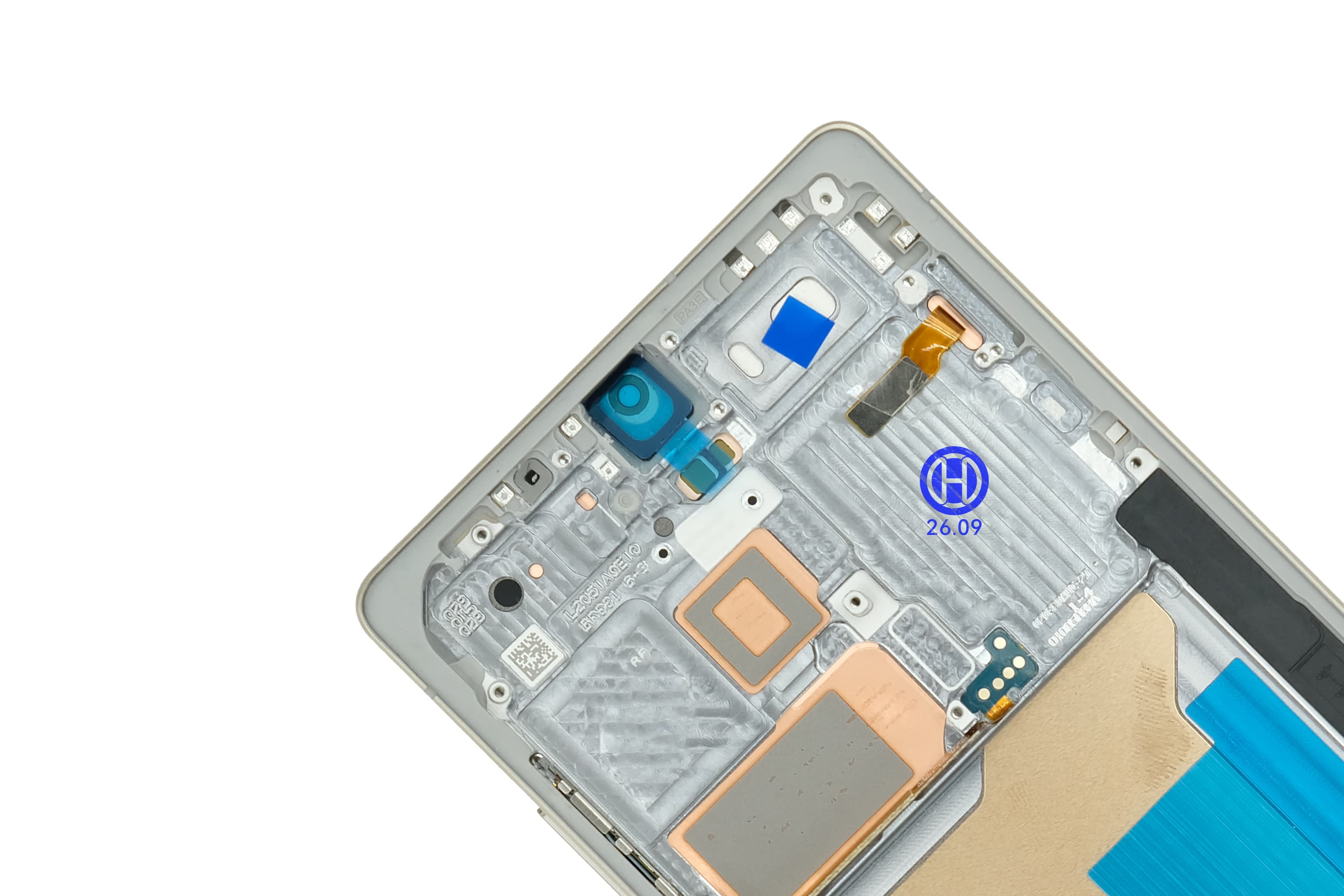 Mobile display assembly markings and identification inspection image